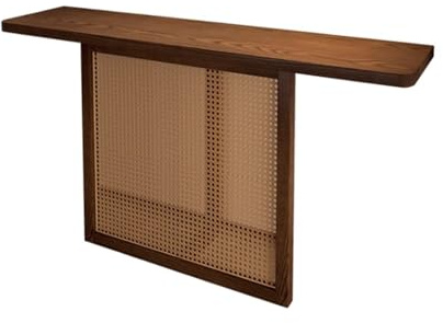AYHARYLH Entryway Console Table for Living Room, Narrow Rattan Sofa Tables with Storage Shelf for Behind Couch, Hallway, Bedroom & Porch(160cm/63in)