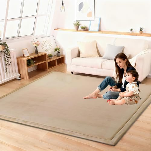Lrisveana 2CM Dicker Krabbelmatte Baby Spielmatte 160 x 160 cm rutschfeste Vergrößern Spielteppich Kinder Teppich Kinderzimmer Mit Memory-Schaum Pflegeleichte für Kinderzimmer und Schlafzimmer