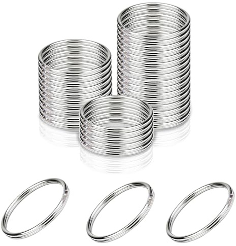 50 Stück Schlüsselringe 30mm Durchmesser schlüsselringe edelstahl Silber | Schlüsselanhänger Ornamente Ringe Schlüssel Ringe für Organisation Heimschlüsseln und DIY schlüsselanhänger ringe