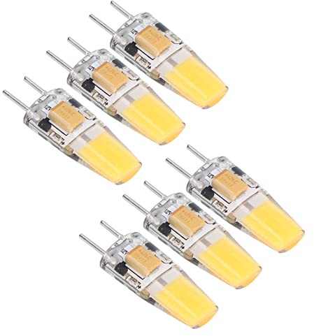 Jeffergarden GY6.35 LED-, 5W Dimbar Dagsljus Vit Glödlampa, 360 Graders Vy för Ljuskronor och Bordslampor
