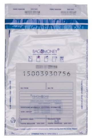 OFFICE PRODUCTS Safebags Sicherheitsbeutel / 50 Stück/transparent/ B4/ 260 x 370 mm/Auswurfsicher/Für den Transport von Bargeld und Wertsachen/Einzeln nummeriert