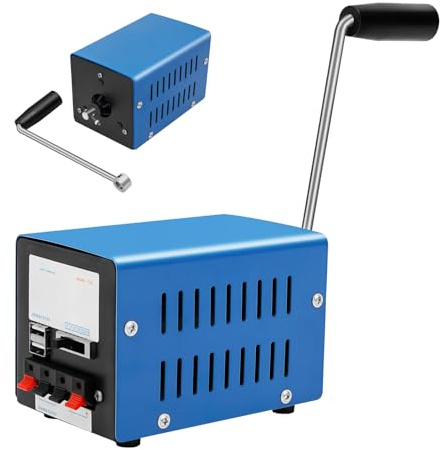 ROGONPDK Generador de manivela de 20 W, cargador dinamo, dinamo de emergencia portátil para exteriores, generador USB, fuente de alimentación manual, cargador de emergencia, generadores de manivela