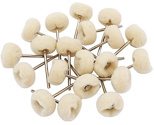 NIUPIKA Mounted Cotton Polishing Buff Wheel 2.35mm Shank Rotary Tools Pack of 20pcs