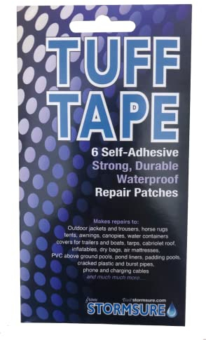stormsure TUFFSETL Tuff Klebeband, 12 Stück, sortiert, selbstklebend, wasserdicht, Reparaturflicken, transparent
