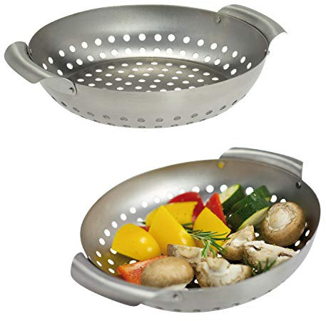 bremermann Grillkorb rund 27 x 6 x 22,5 cm Edelstahl Grillpanne Grillplatte (2)