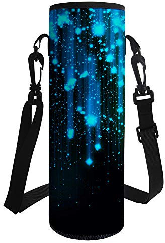 HUGS IDEA Fantasy Starry Sky - Portabotellas de agua con correa para el hombro, aislado, portátil