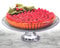 Cheerful Bargains 27cm Wide Glass Dessert & Cake Stand | Clear Ribbed Cake Plate Stand for Display | 10cm Tall Cake Holder/Fruit Bowl on Pedestal | Cupcake Stand for Events, Parties & Afternoon Tea