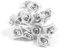 HOBI 1 Bouquet décoratif Argent en Tissu avec 36 Mini Roses sur Tige REF/FL681