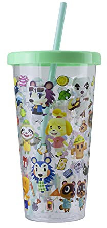 Paladone Animal Crossing Plastic Cup and Straw