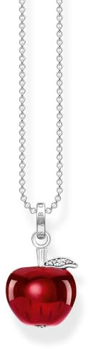 THOMAS SABO Damen Halskette mit rotem Apfel Anhänger 45cm SIlber KE1991-691-10-L...