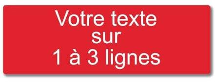 Plaque gravée personnalisée 1 à 3 lignes 20x6.5cm autocollante Rouge