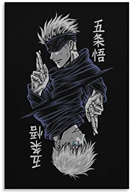 XINYUELONG Anime Jujutsu Gojo Satoru Poster, Leinwand, Wandkunst, Gemälde, Poster, Dekoration, Raumdekoration, ungerahmt, 30 x 45 cm