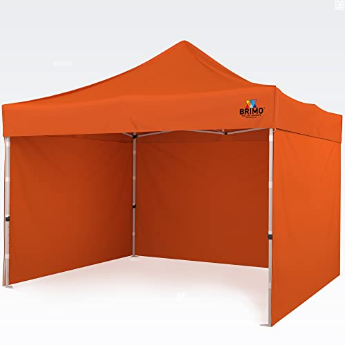 BRIMO Festzelt 100% Wasserdicht mit 3 Seitenteilen - 5 Jahre Garantie (3x3 m, Orange)