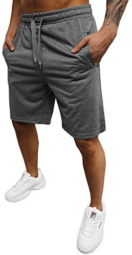 OZONEE Herren Sporthose Kurz Shorts Sweatpants Trainingshose Kurze Hose Bermuda Sportshorts Jogginghose Freizeithose Sweatshorts Herrenhose Sport JS/8K100Z/5 DUNKELGRAU 2XL