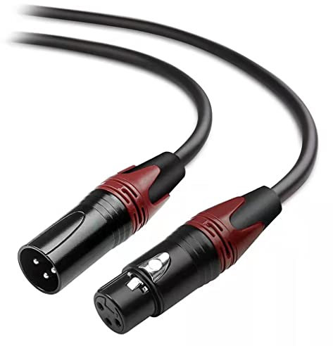 ASKIE XLR Cable,6.6FT 3-Pin Microphone Cable XLR Male to XLR Female Balanced Compatible with Shure SM Microphone, Behringer, Speaker Systems, Radio Station and More(Cofffee,2M)