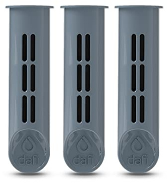 Dafi Set mit 3 Filtern für Soft und Solid Filterflasche, Grau - Austauschbare Filter, Umweltfreundlich, BPA-frei - Entfernen den Geschmack und Geruch von Chlor