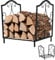COSTWAY Kaminholzregal Metall Brennholzregal bis 60kg belastbar, Feuerholzregal Holzscheitregal Holzstapelhalter, Kaminholzständer 45x32x40cm