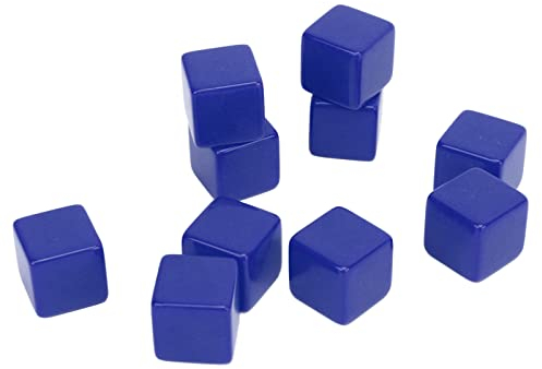 Alomejor DIY-Würfel-Set, Antioxidative Beschreibbare Würfel aus Kunststoff, Kompakt, 30 Stück, 6-seitig, 16 Mm, für Bildung (Blau)