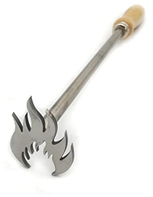 Dein Brandstempel BBQ Brandeisen Motiv Flamme | lustiges Grillzubehör als Geschenk | Grillbesteck und Gadget für den Grill (ohne Box)