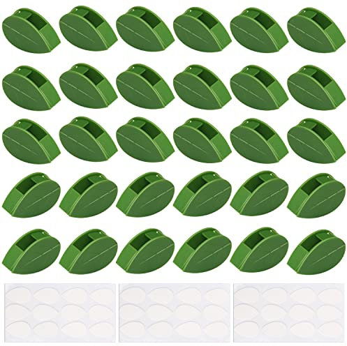 Yoosso 30 Stück Pflanzenclips Wand, Kletterpflanzen Befestigung Wandbefestigung für Pflanzen Blattförmiger Rankenhalter mit Klebepunk für Gartenarbeit Pflanzenstützung