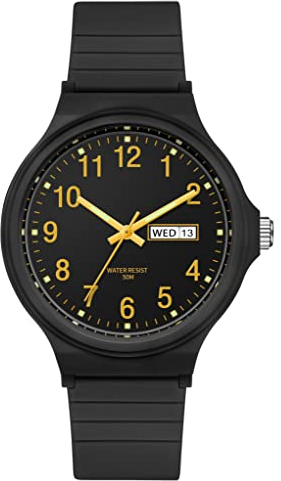 Uhr Damen Armbanduhr Teenager Mädchen 5ATM Wasserdicht Analog Quarz Damenuhr mit Silikonarmband Woche Datum Bonbonfarbene Süße Farbe Buntfarbig Watch für Kinderuhr Junge Kinder Uhren für Jungs Frauen