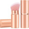 Falliny einziehbare Kabuki Make-up Pinsel, abgewinkelte Reise Puder Blush Pinsel Foundation Make-up Pinsel mit Abdeckung für Blush, Sonnenschutz, Bronzer, Polieren, Concealer