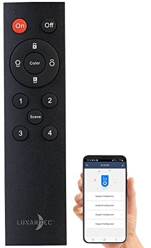 Lunartec Zubehör zu Kerzen LED Akku: Fernbedienung für LED-RGBWW-Kerzen LEDK-4 (RGB, Flammenlose mit Ladestation, Echtwachskerzen)