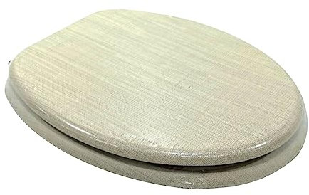 PraTiKo Life Copriwater Universale Effetto Rigato Beige, Tavoletta WC in Mdf Misura Standard, Installazione Facile e Veloce 43,3 x 37 cm