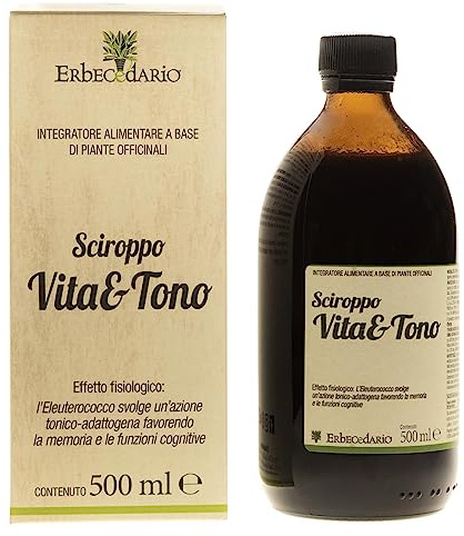 Sciroppo Vita&Tono Multivitaminico Completo Per La Stanchezza Fisica e Mentale, Ricostituente Energizzante con Vitamina C, Sapore Dolce, 1 Flacone Da 500ml