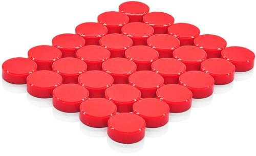 PYJLBX Magnete für Magnettafel, 30 Stück Magnete Stark Kühlschrankmagnete Mini Magneten Klein Magnete Kühlschrank Magnete Bunt Rund Magnet Stark Whiteboard Magnete, für Pinnwand Magnetwand, Rot