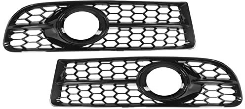 BLNETU Front Kühlergrille Für A-UDI A4 B7 S4 2005-2008 Auto ABS 1 Paar Nebelscheinwerfer Grillblende 8E0807681F Glänzend Schwarz Nebelscheinwerfer Abdeckung Ersatz Auto Kühlergrill
