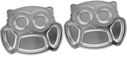 GLEAVI 2 Piezas Platos Divisores Infantiles Bandeja Para Servir Pandas Fuente De Servicio Compartimiento Plato De Thali De Merienda Bhaji Metal Niño Pequeño Familiar Acero Inoxidable