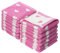 ORIGINAL KIDS Waschlappen, 12 Stück, Waschlappen-Set mit Herzen, 100 % Baumwolle, Jacquard, bunt, saugfähig, schnell trocknend, superweiches Waschlappen, 30,5 x 30,5 cm, Rosa / Weiß