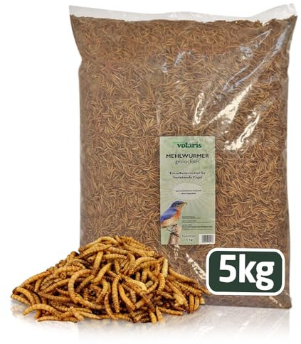 Eggersmann volaris 5 kg Mehlwürmer getrocknet | Proteinreich & Natürlich | Ideal für alle Heimtiere | Ganzjahresfutter