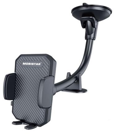 MOBISTAR Car Phone Holder, Windscreen 12 Goose-neck Mobile Phone Holder Compatible with 4-7 Phone Suction Base Dashboard Phone Holder for Van/Truck iPhone 15 14 Pro Max Samsung