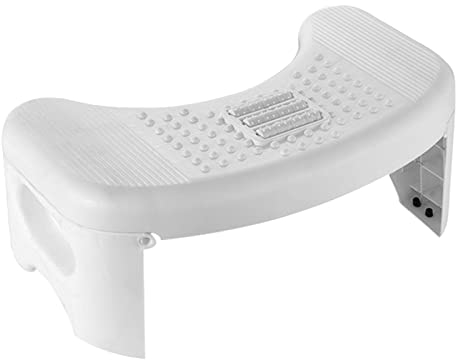 Bvizyelck Toilettenhocker 42×25×17cm Rutschfester Klohocker Klappbar Kackhocker Toilettenhocker WC Hocker Tritthocker Anti-Verstopfung Toilettenhocker Klappbar Badezimmer Hocker Für Erwachsene Kinder