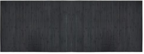 vidaXL Teppich, Bambusteppich Rechteckig, Bambusmatte rutschfest für Wohnzimmer, Läufer Küchenteppich Flurteppich, Modern, Grau 70x200cm Bambus