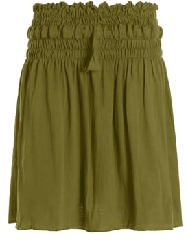 Vishes kurzer Basic Damenrock I Einheitsgrößen 34-46 I Handgefertigt aus 100% Baumwolle I Rock mit Strechbund I Ideal für warme & kalte Monate I Nachhaltige Alternative Bekleidung