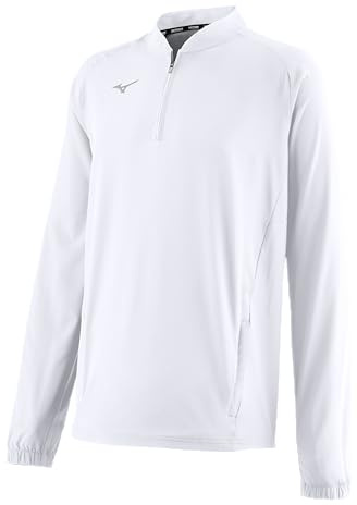 Mizuno Gametime Long Sleeve Hitting Jacket | White | US Mens Large (L)