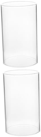 MUCKLILY 2stücke Zylindrischer Glas-kerzenhalter Transparente Glasabdeckung Für Stumpenkerzen Winddicht Für Hochzeiten Partys Und Romantische Dekorationen