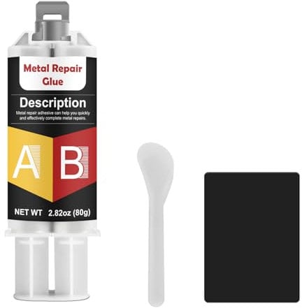 LAMXIN 80g Colla Metallo, Impermeabile e Resistente al Calore Colla Per Metalli, Per Metallo Extra Forte Per la Metalli, Saldatura di Acciaio Inossidabile, Lega di Alluminio, Rame
