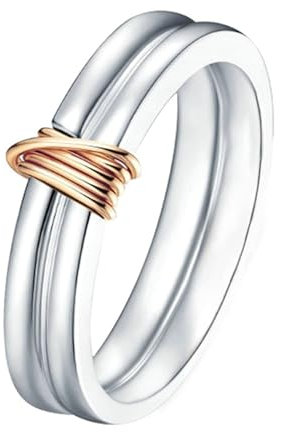 Skcess 18 Karat Weißgold Ringe Damen Kein Edelstein, Partner Ringe Gravierbares Hochglanzpoliertes Band Ring Damen Größe 67 (21.3)