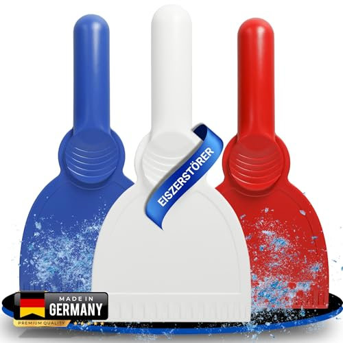 Eiskratzer Auto mit Griff - Eisschaber mit rutschfestem Griff - Ice Scraper für müheloses & schnelles enteisen - Robuster Scheibenenteiser Auto - Auto Zubehör für eisige Kälte, Farbe:Weiß
