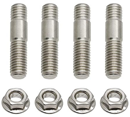 NXLJA Karosseriezubehör 8X4xM8 Edelstahl Auspuff Stehbolzen Muttern M8x35 Für Yamaha Für Fazer VMAX Für Suzuki Bandit(4 Set)