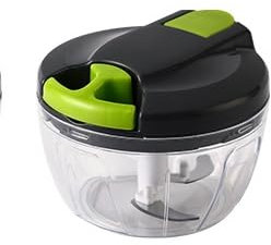Multifunctional 500 ml Manual Food Chopper with Handle and Cover - Easy for Grinding and Chopping Fresh Vegetables - Onion, Garlic, Tomato Chopper (Green)