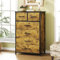 Flrrtenv Wooden Dresser for Bedroom, Chest of Drawers, Storage Cabinet, Tall 6 Drawer Organizer for Office, Living Room, Hallway - Vintage Wood
