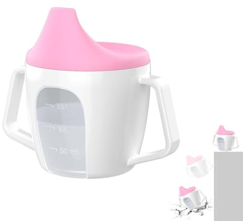 Baby-Schnabeltasse – Trainer-Tasse, auslaufsicherer Schnabelbecher mit Griffen, niedlicher, auslaufsicherer Trainer-Becher, Kinder-Schnabeltasse mit rutschfesten Griffen, spülmaschinenfester