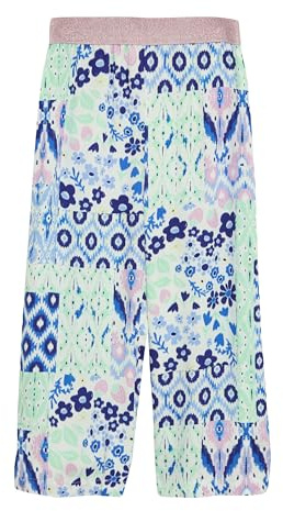 s.Oliver Gemusterte Wide Leg Hose aus satinierter Viskose mit Glitzerbund