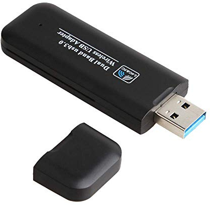Pqahffowr Adaptador sin USB Adaptador Recubo USB 3.0 1200Mbps 5.8GHz 2.4GHz Dual Band AC1200 WiFi Dongle 802.11 G N AC