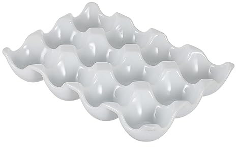 DOITOOL Eierbehälter Aus Keramik Für Kühlschrank Eierablage Mit Fächern Eieraufbewahrung Weiß Für Zuhause Eierfach Mit Großem Fassungsvermögen